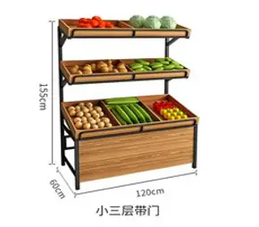 과일 야채 전시대 진열대 청과류 마트용 선반대 우드 맞춤형 신선한 슈퍼마켓 과일 선반 디스플레이 랙 야채 선반 과일 가게 과일 프레임 강철 목재 과일 및 야채 보관 랙 상업용